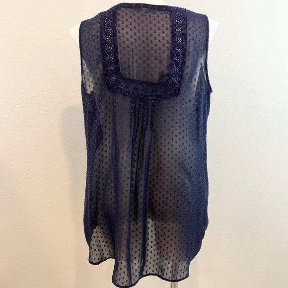 🔴 Navy Blue Sleeveless Women's Top - Picture 9 of 10